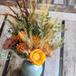 Whimsical Autumn Breeze: Sola Wood Flower Vase with Wheat Accents