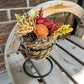 Radiant Harvest Hues: Sola Wood Flower Basket with Fall Blooms