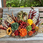 Pumpkin Harvest Delight: Metal Frame with Sola Wood Flowers in a Festive Fall Pumpkin Design