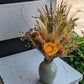 Whimsical Autumn Breeze: Sola Wood Flower Vase with Wheat Accents