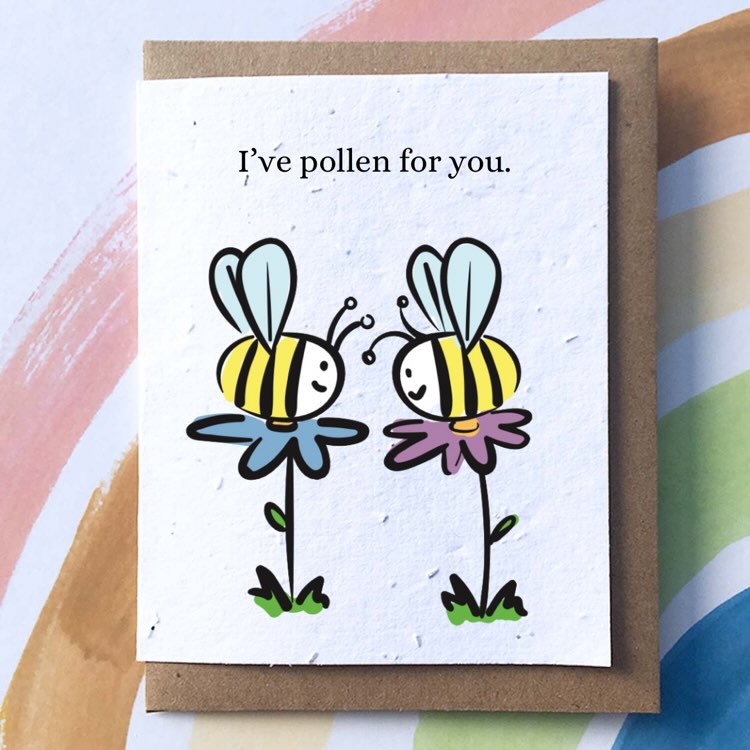 SowSweet Greeting Card: "Pollen for You"